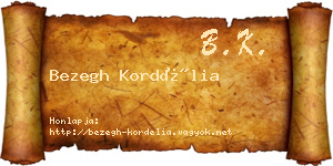 Bezegh Kordélia névjegykártya